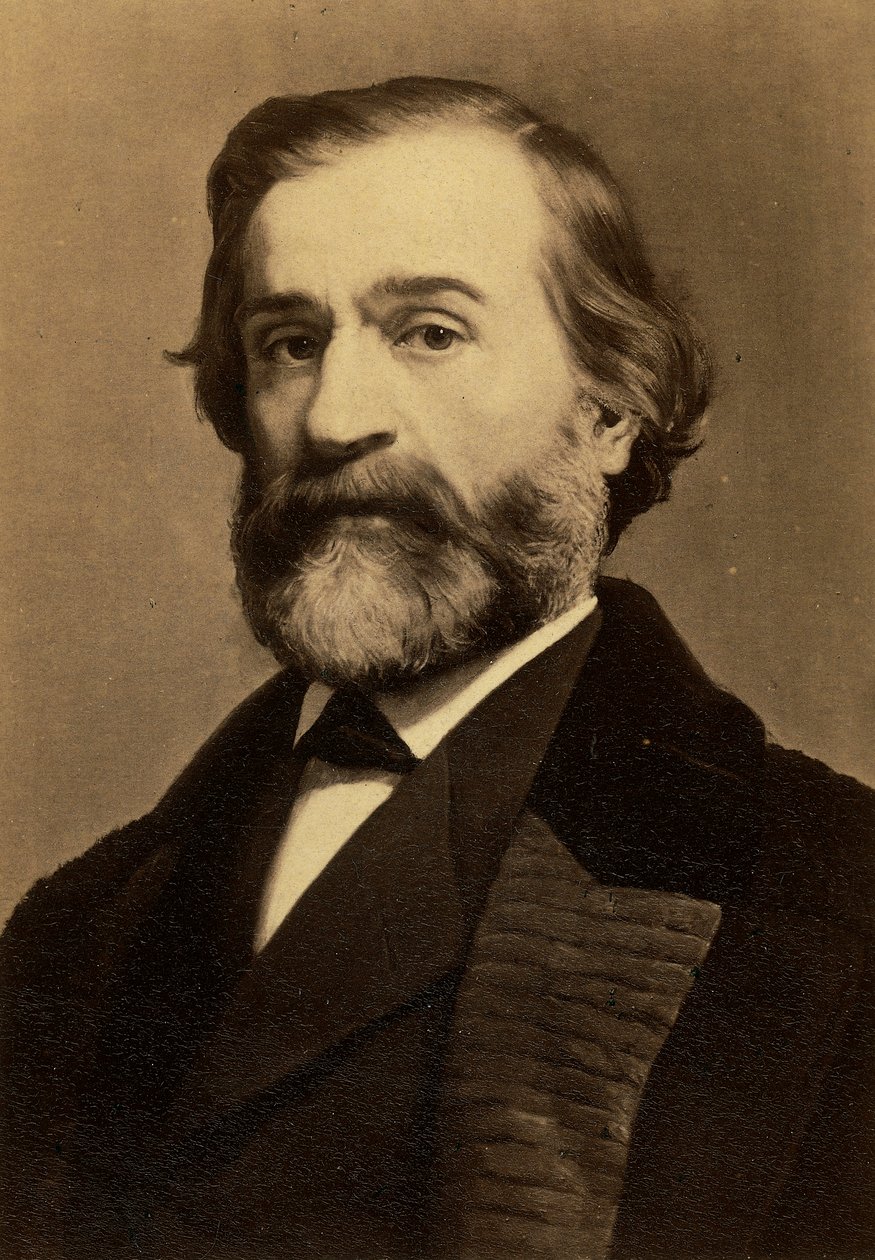 Portrait of the composer Giuseppe Verdi, c.1870 (gelatin silver print) by Friedrich Bruckmann Verlag