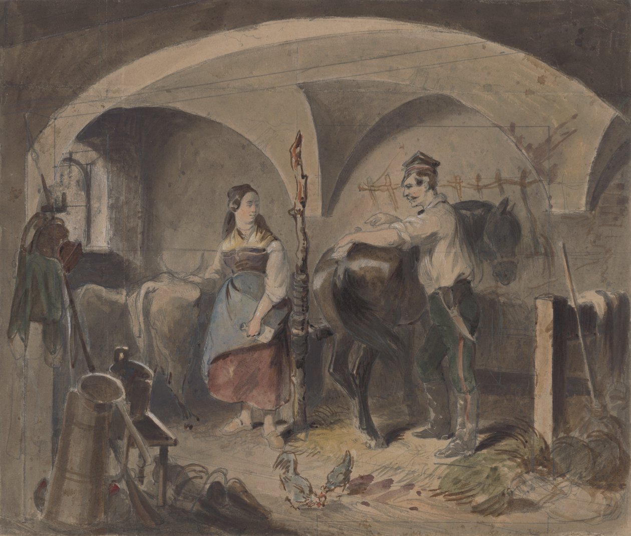 Ahırda II by Friedrich Carl von Scheidlin
