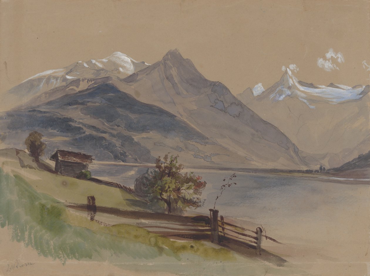 Bir Göl ile Alp Manzarası by Friedrich Carl von Scheidlin