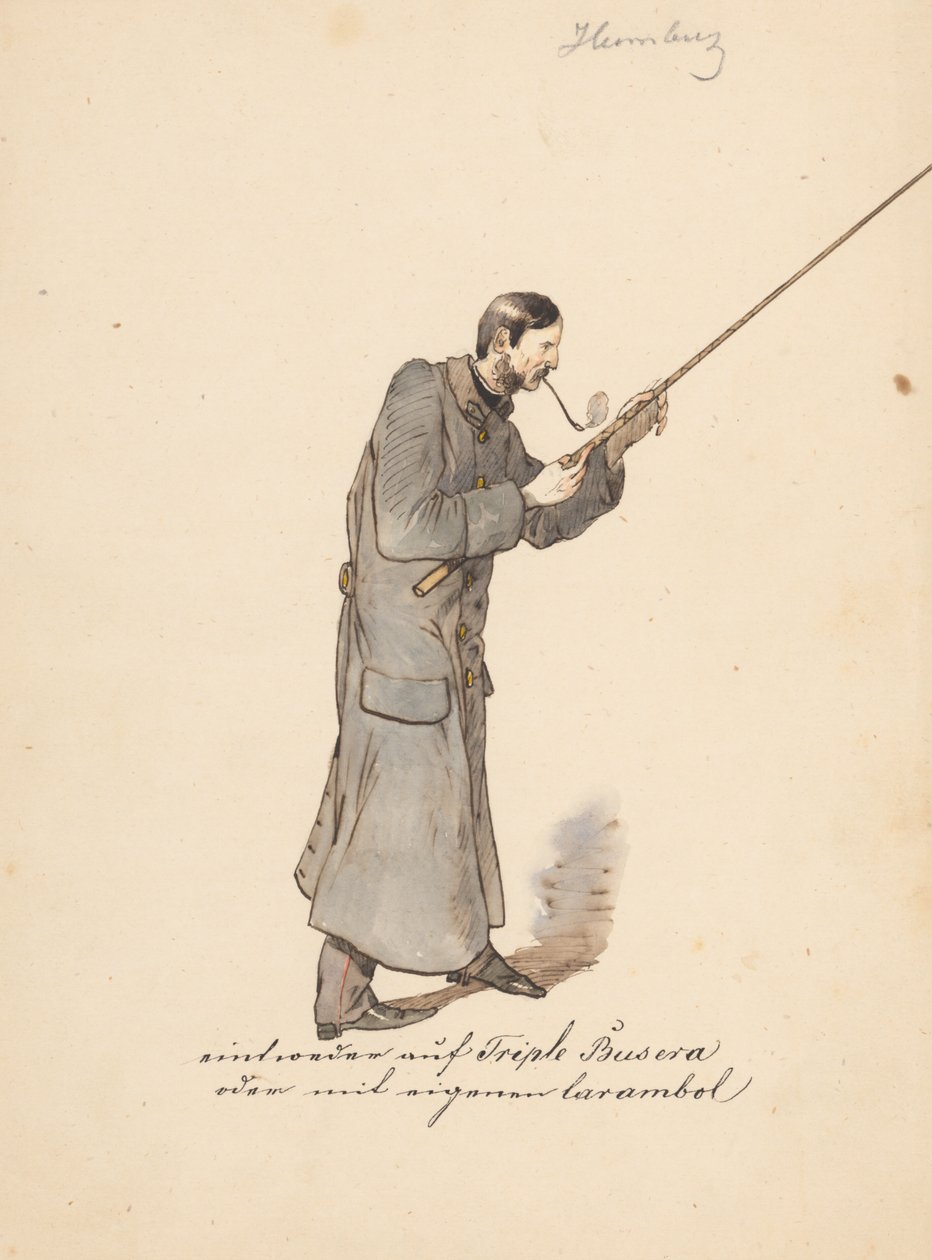 Sopalı Uzun Askeri Paltolu Adam by Friedrich Carl von Scheidlin