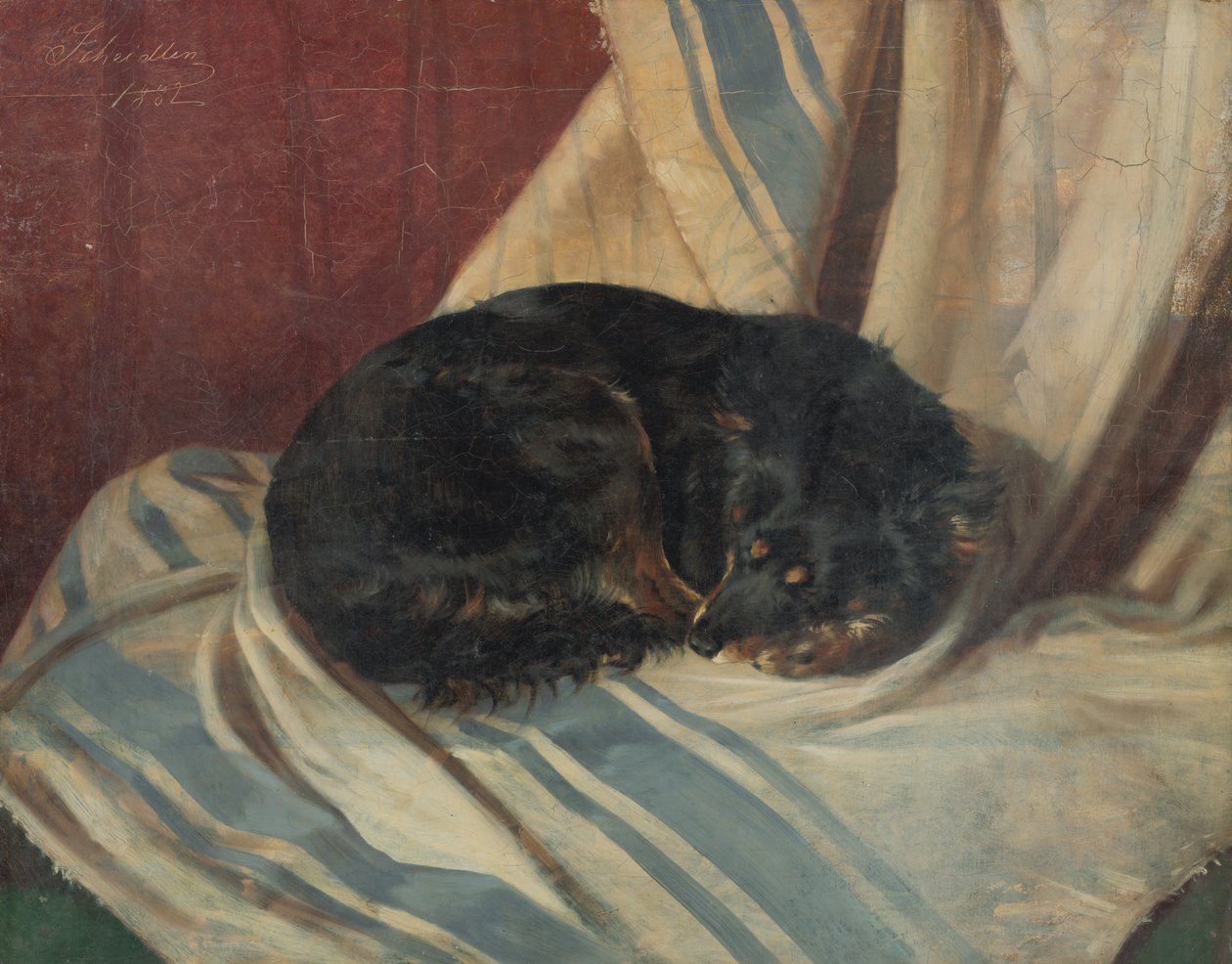 Yatan Bir Köpeğin Çalışması by Friedrich Carl von Scheidlin