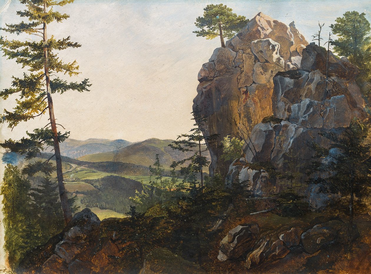 Miesenbach yakınlarındaki Balber taşlarıyla manzara by Friedrich Gauermann