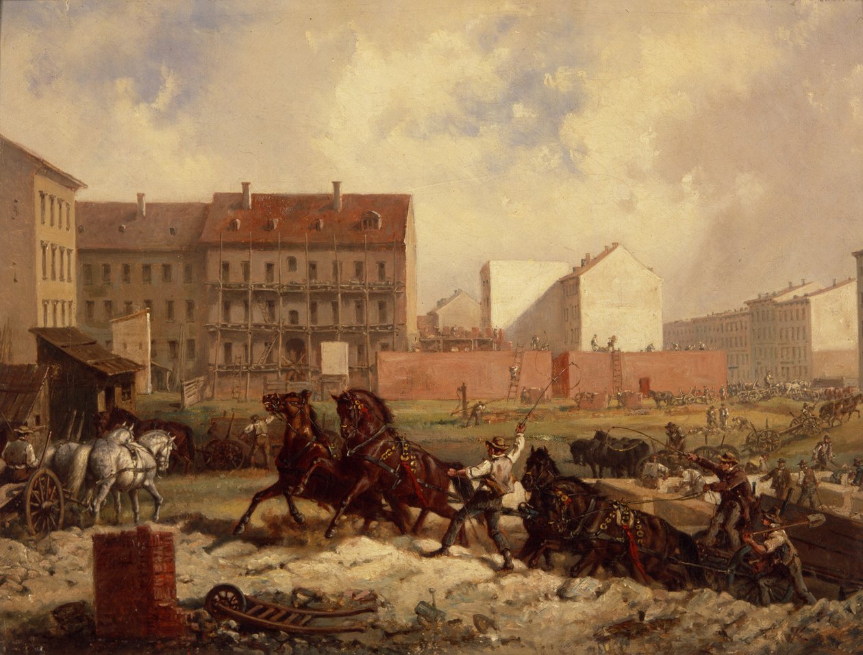 Promoterizm Dönemi: Grenadierstrasse İnşaatı, Berlin, c.1875 by Friedrich Kaiser