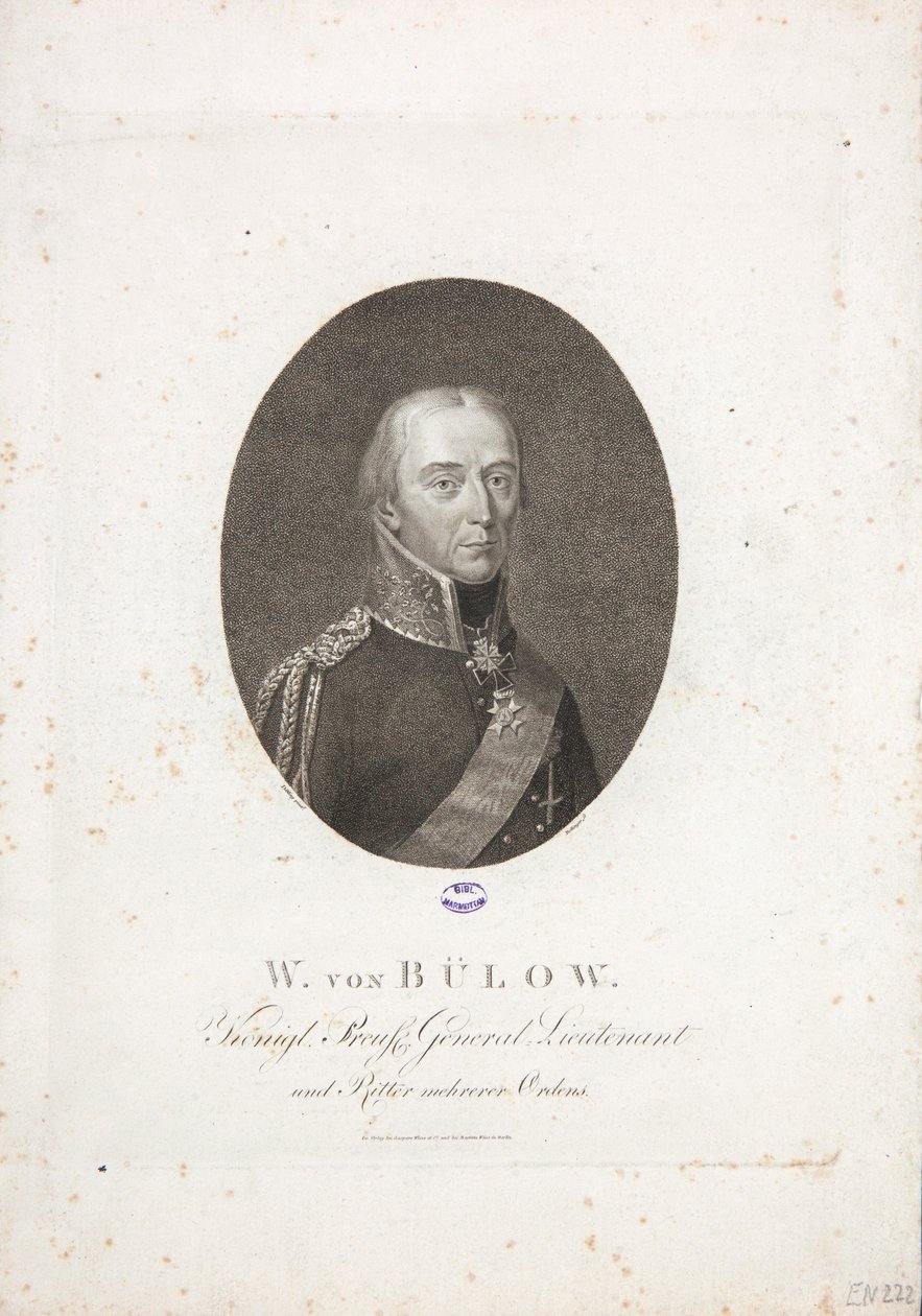 Friedrich Wilhelm Bülow von Dennewitz, 1814 dolayları by Friedrich Wilhelm Bollinger