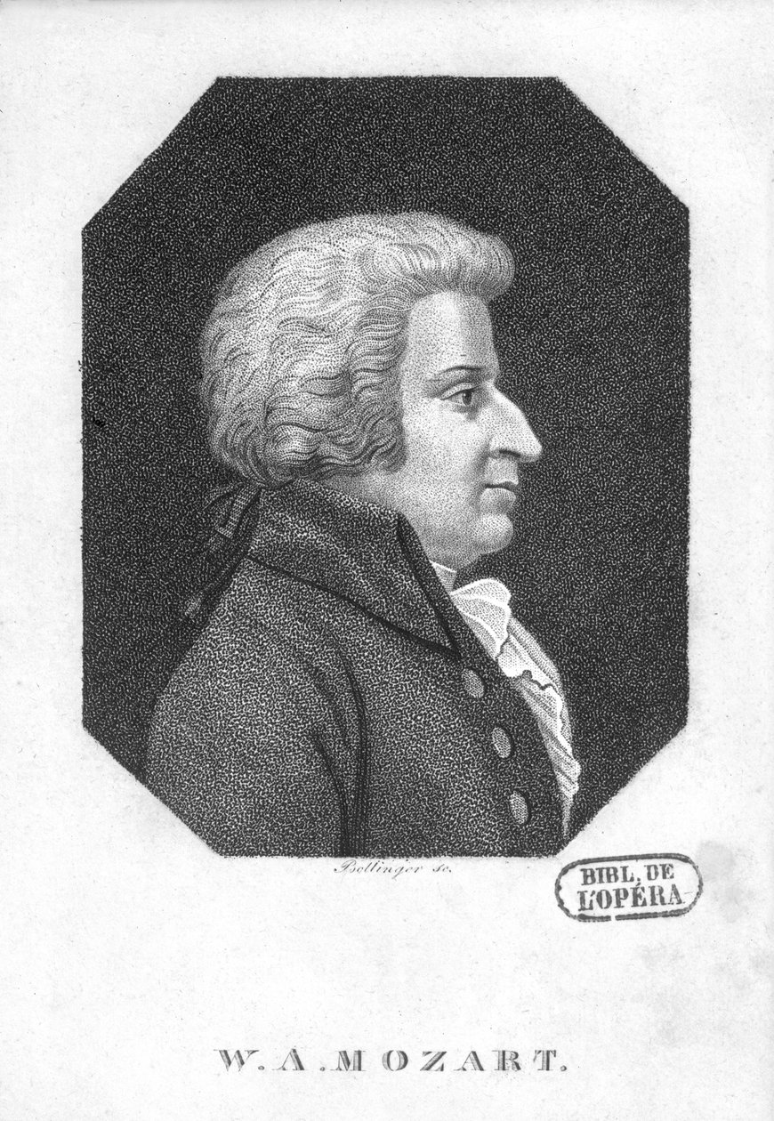 Wolfgang Amadeus Mozart (1756-91) by Friedrich Wilhelm Bollinger