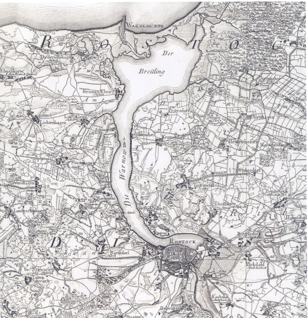 Rostock 1788 Haritası by Friedrich Wilhelm Karl von Schmettau