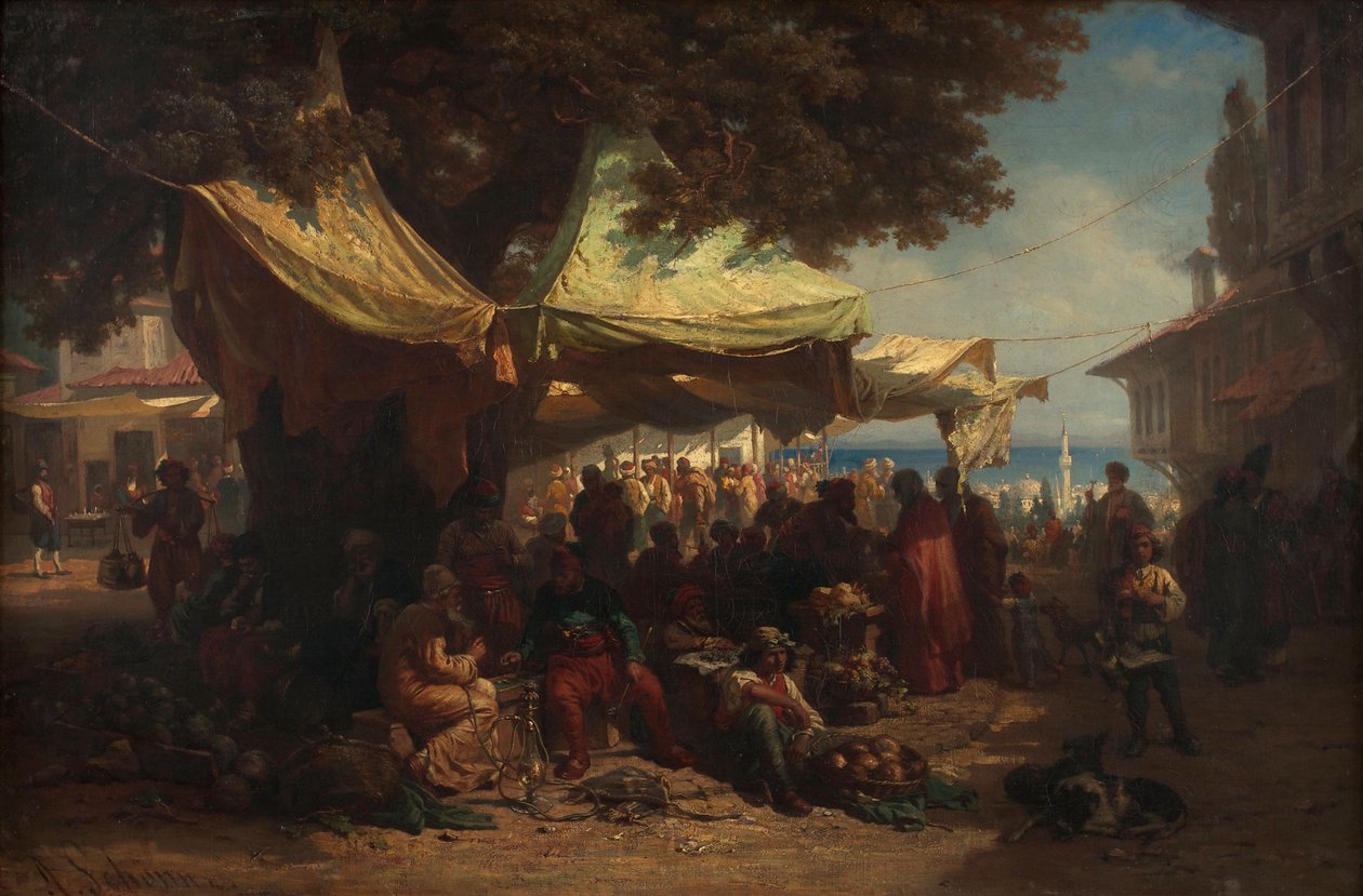 Konstantinopolis Pazarı by Friedrich Alois Schönn