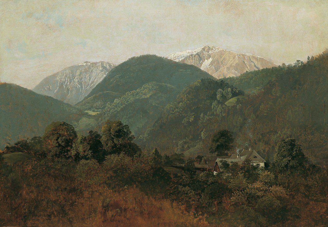 Arka planda Schneeberg ile Scheuchenstein