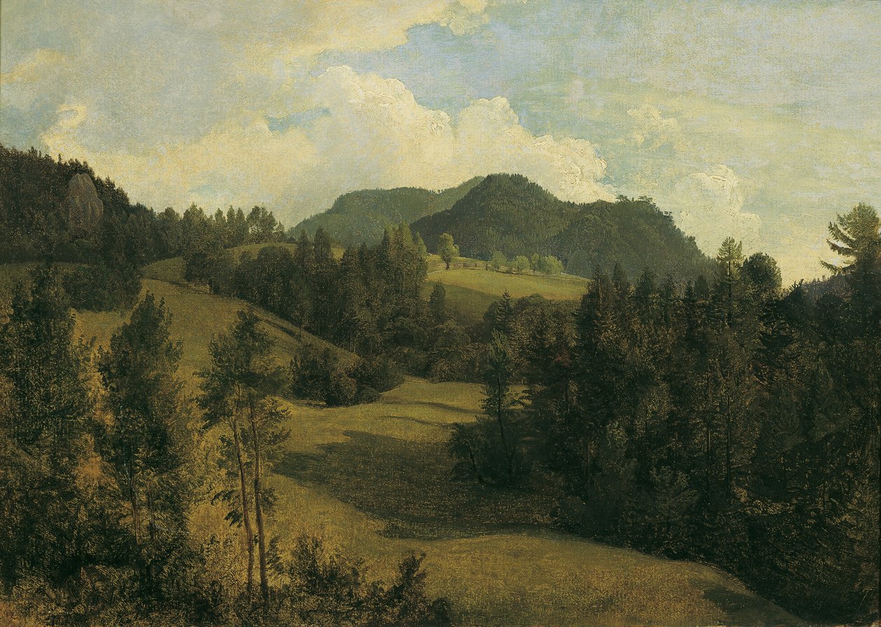 Miesenbach yakınlarındaki manzara by Friedrich August Mathias Gauermann