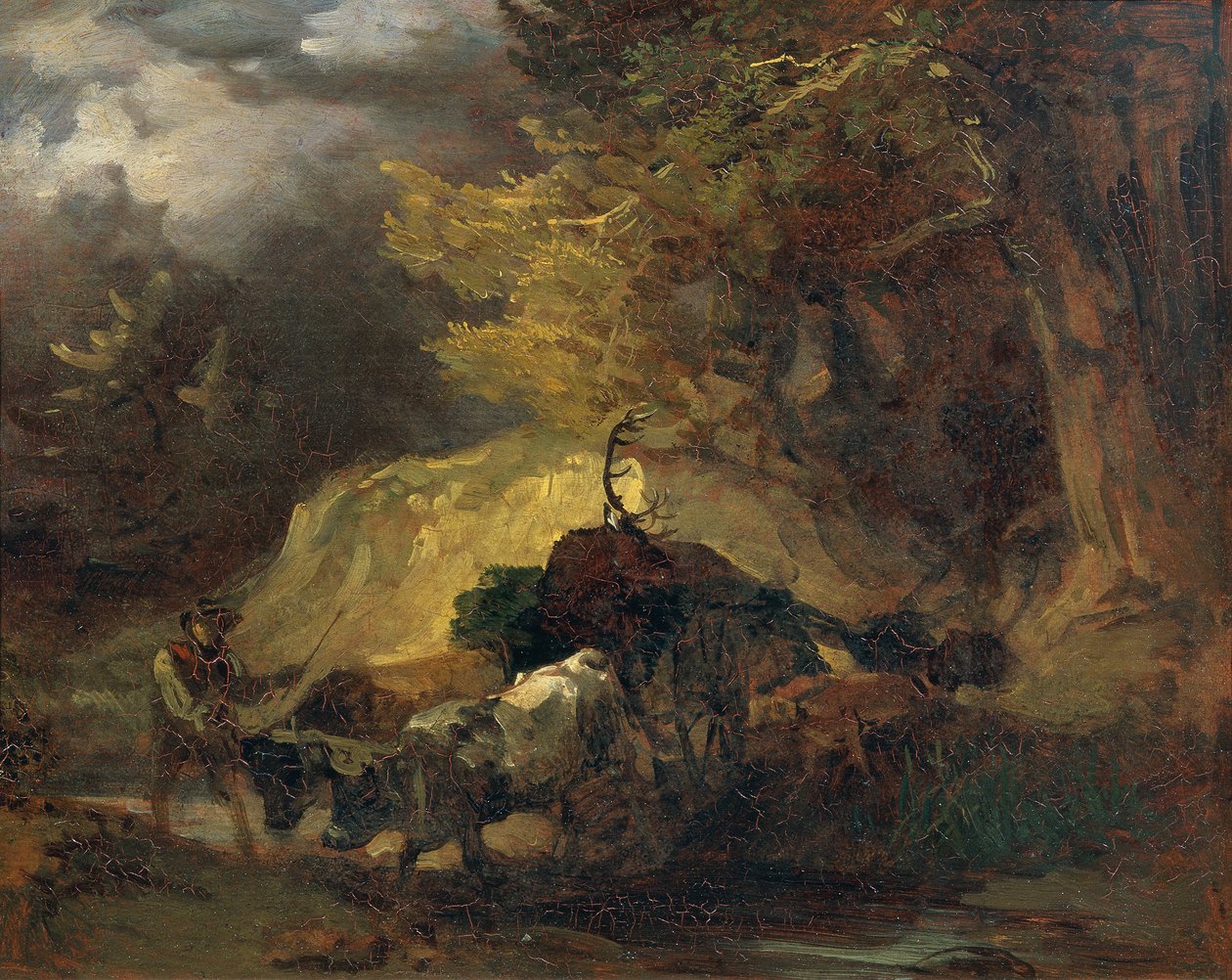 Avdan sonra (geyik avından dönüş) by Friedrich August Mathias Gauermann
