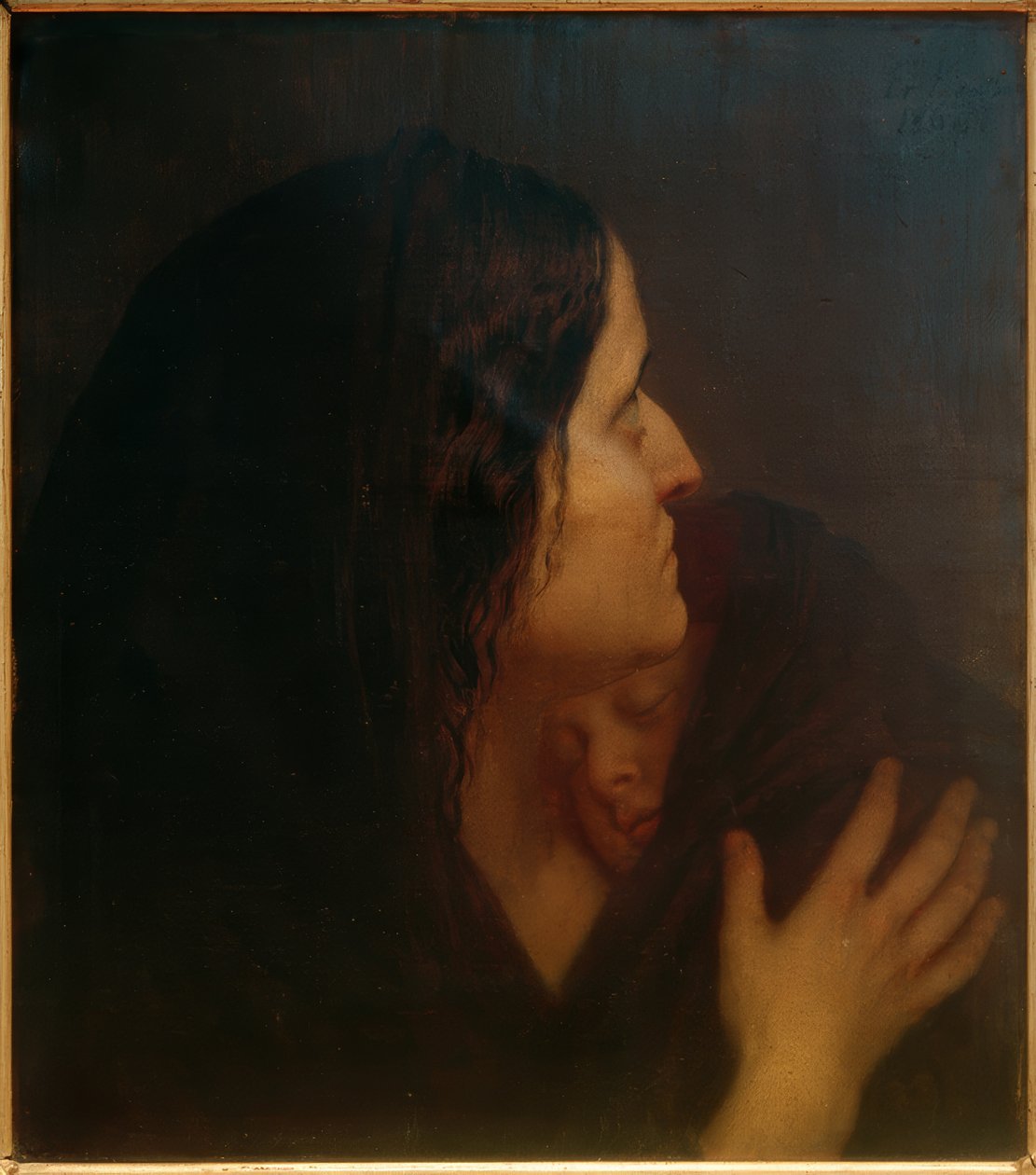 anne ve Çocuk by Friedrich August von Kaulbach