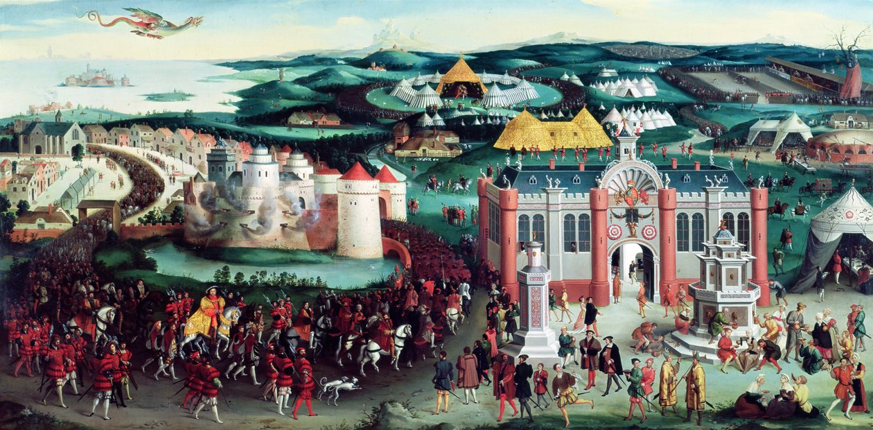 Meeting at the Field of the Cloth of Gold, 7th June 1520, after Hans Holbein the Elder (14605-1524)  by Friedrich Bouterwek