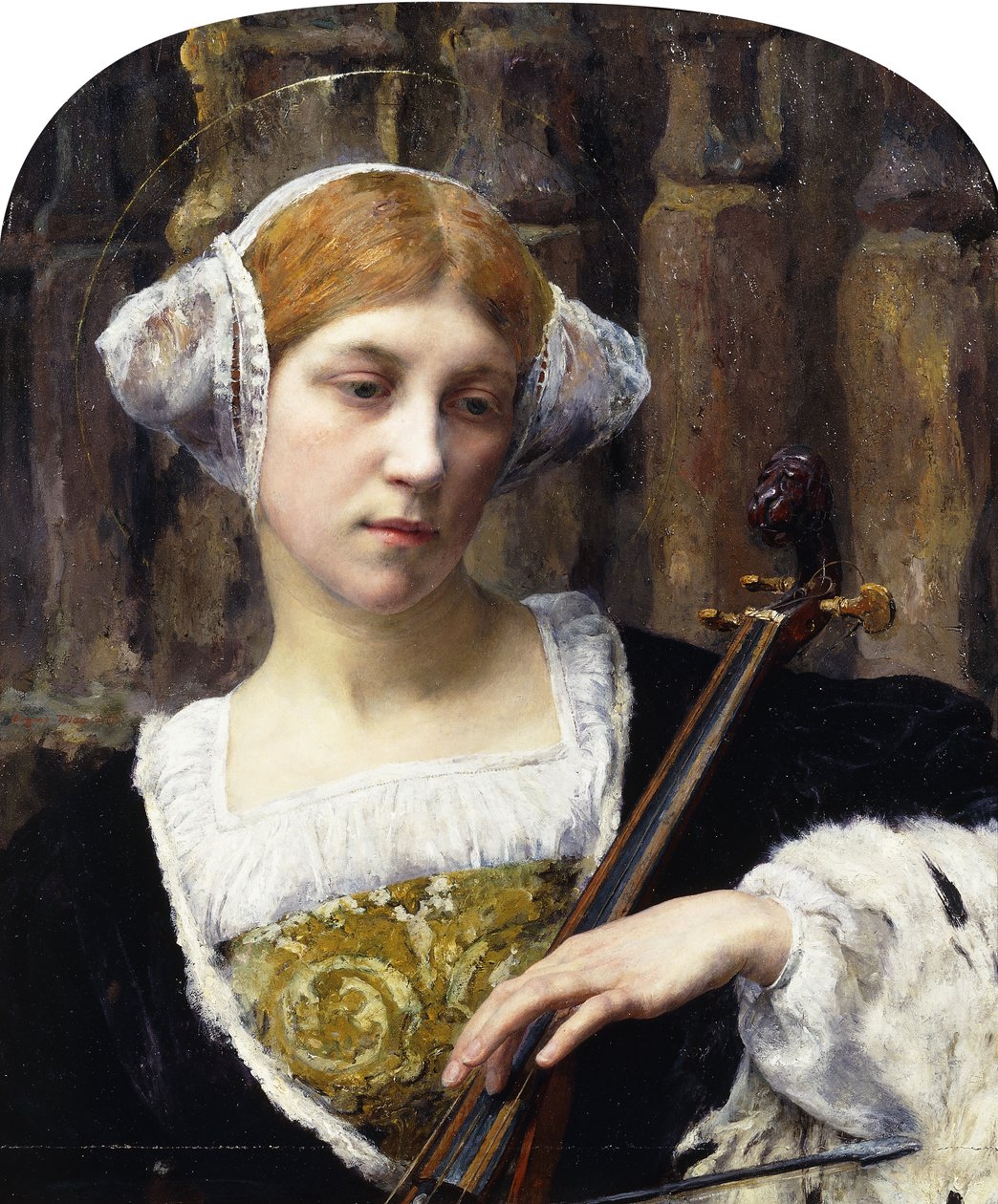 Çellocu; Çellolu Kadın, by Friedrich Edouard Meyerheim