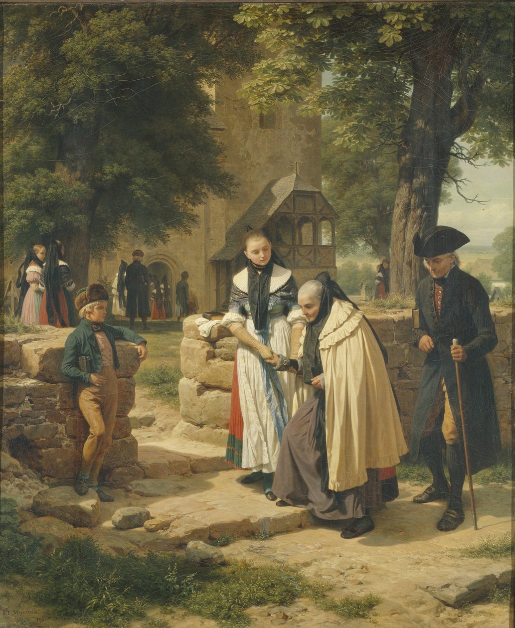 Brunswick Köylüleri Kiliseye Gidiyor, 1855. by Friedrich Eduard Meyerheim