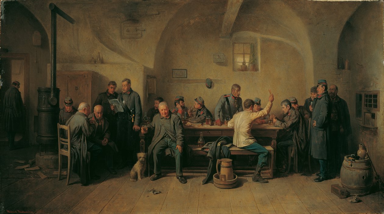 kantindeki askerler by Friedrich Friedländer Ritter von Malheim
