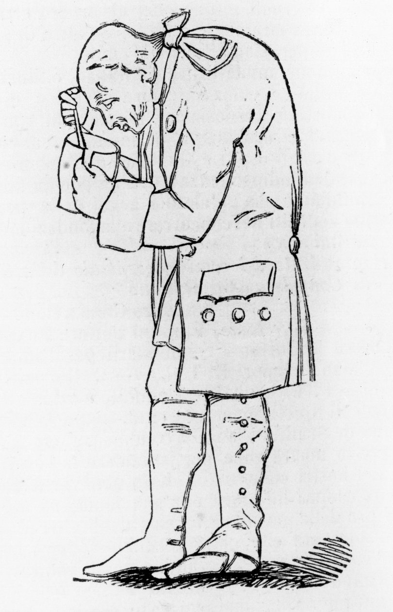Emmanuel Kant (1724-1804), Alman filozof, elinde bir kavanoz hardal, Dignage Hagemann. by Friedrich Hagemann