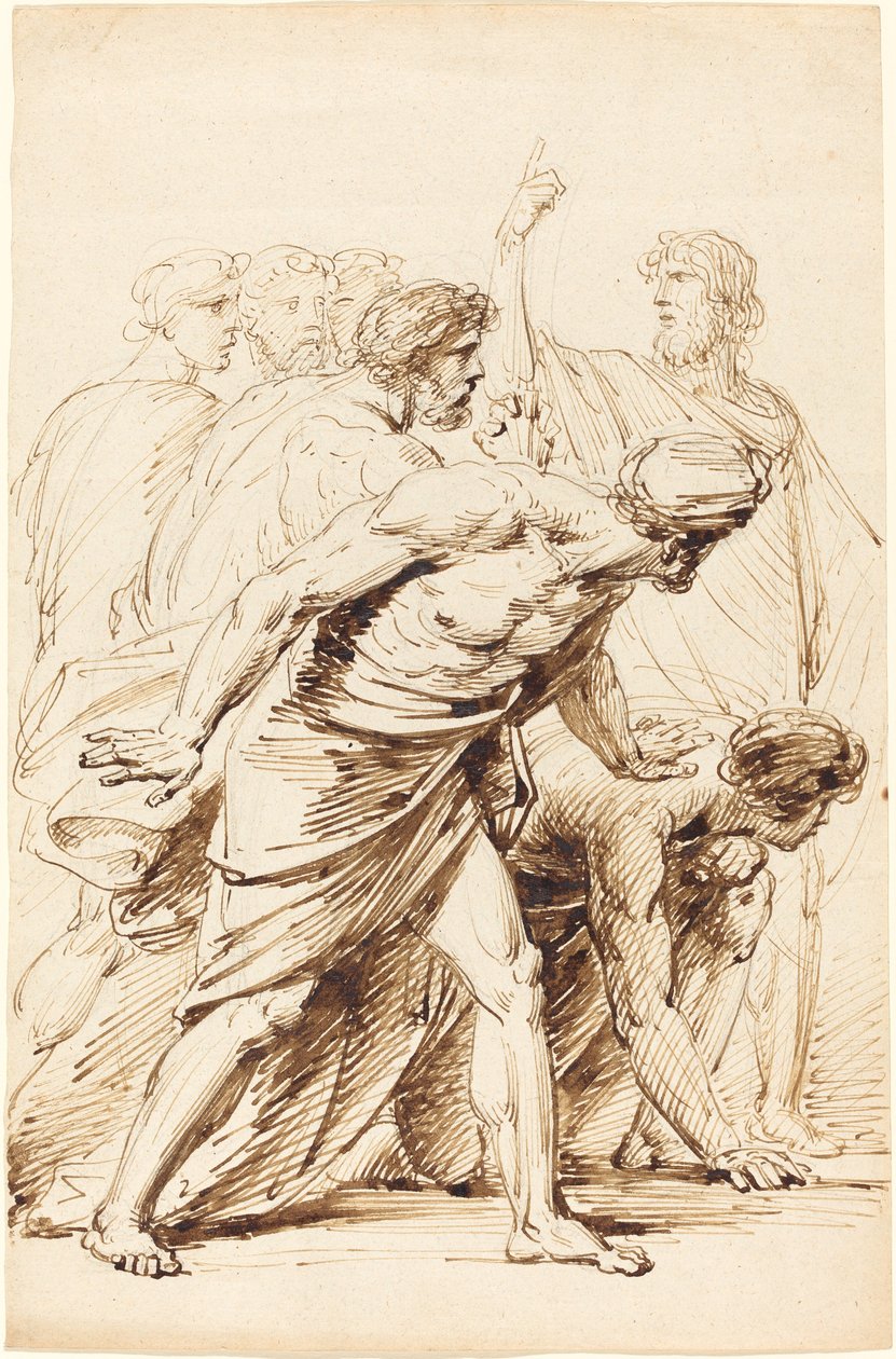 Antik Elbiseli Yedi Adam by Friedrich Heinrich Fuger