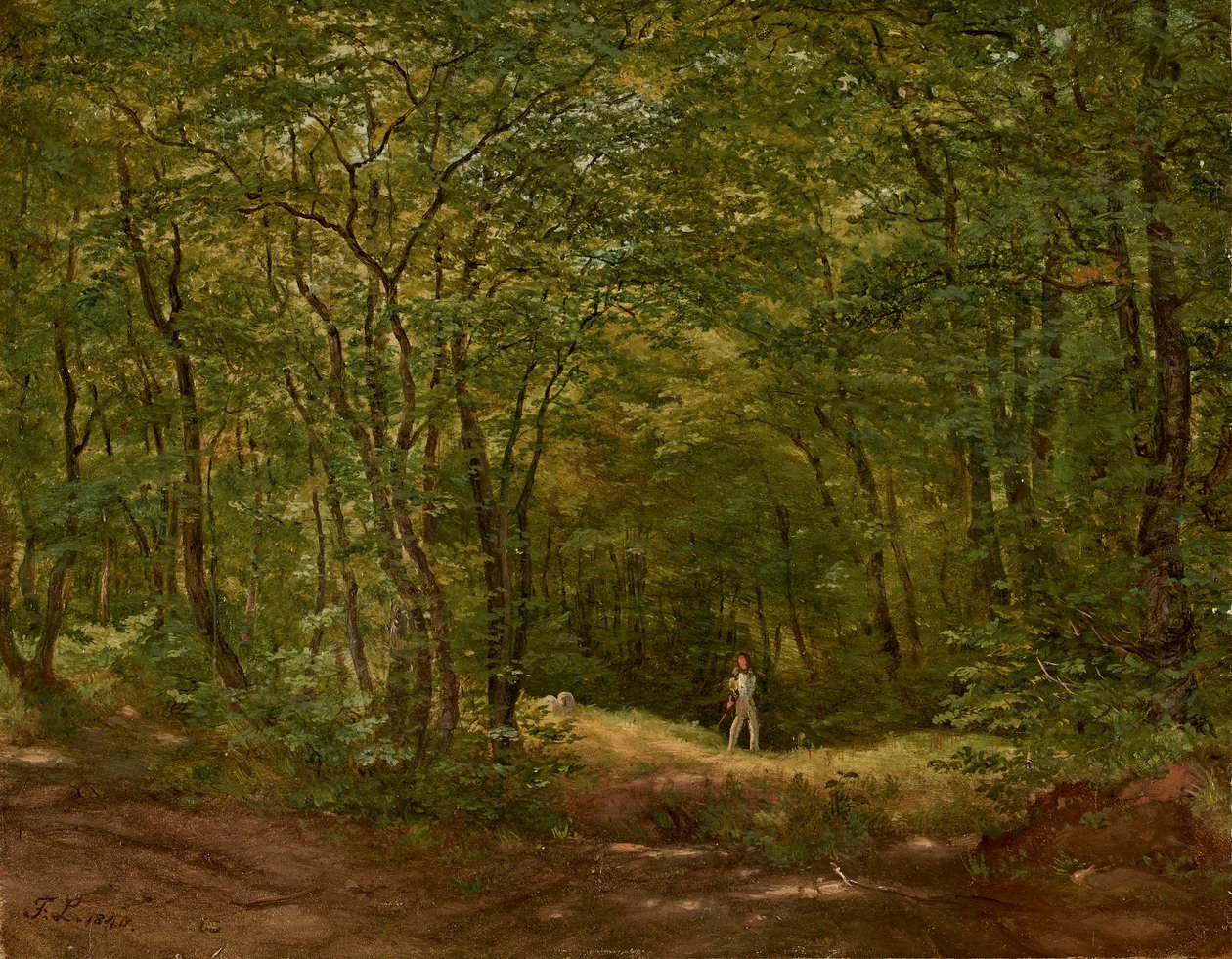 Bir orman manzarasında yürüyüşçüler by Friedrich Loos