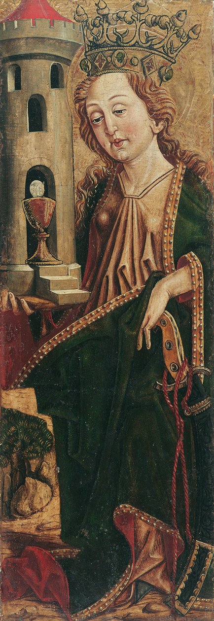 Aziz Barbara (iç) ve Aziz Cassian (dış) by Friedrich Pacher (Umkreis)