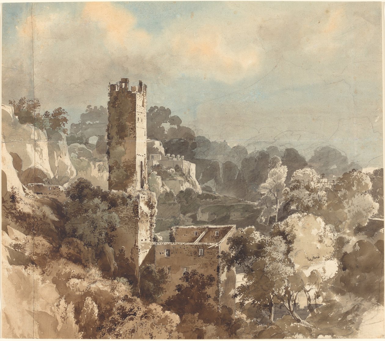 Ormanlık Tepeler Arasında Müstahkem Bir Kulenin Kalıntıları by Friedrich Salathé