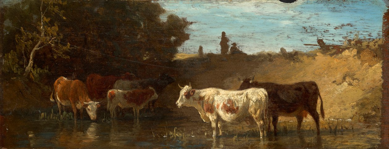 Sulama teknesinde inekler by Friedrich Voltz