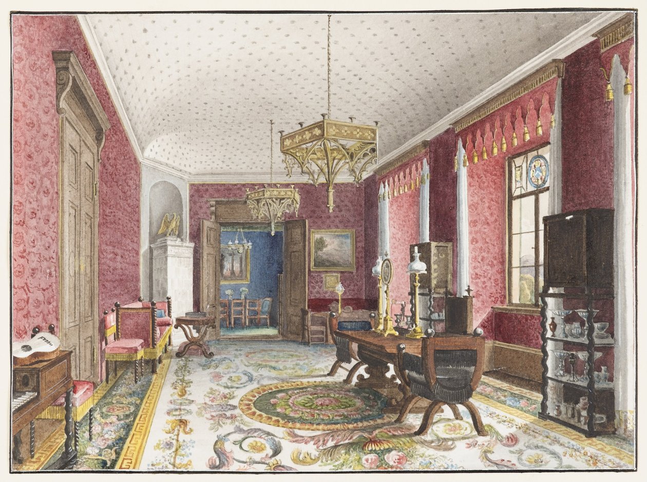 Kırmızı Oda, Schloss Fischbach, c. 1846 by Friedrich Wilhelm Klose
