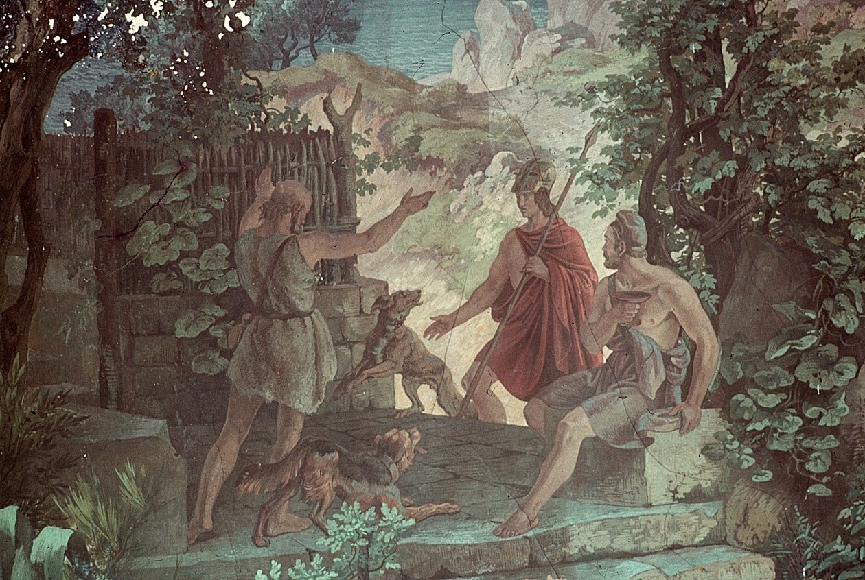 Odysseus, domuz çobanı Eumaeus