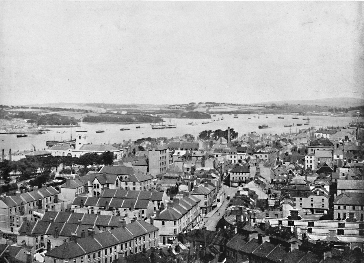 Devonport ve Hamoaze: Sütundan, c1896 by Frith and Co