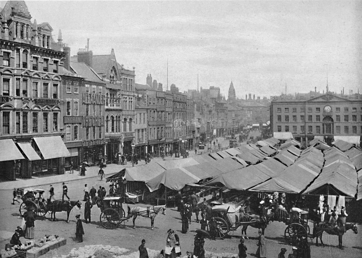 Nottingham: Pazar Yeri, c1896 by Frith and Co