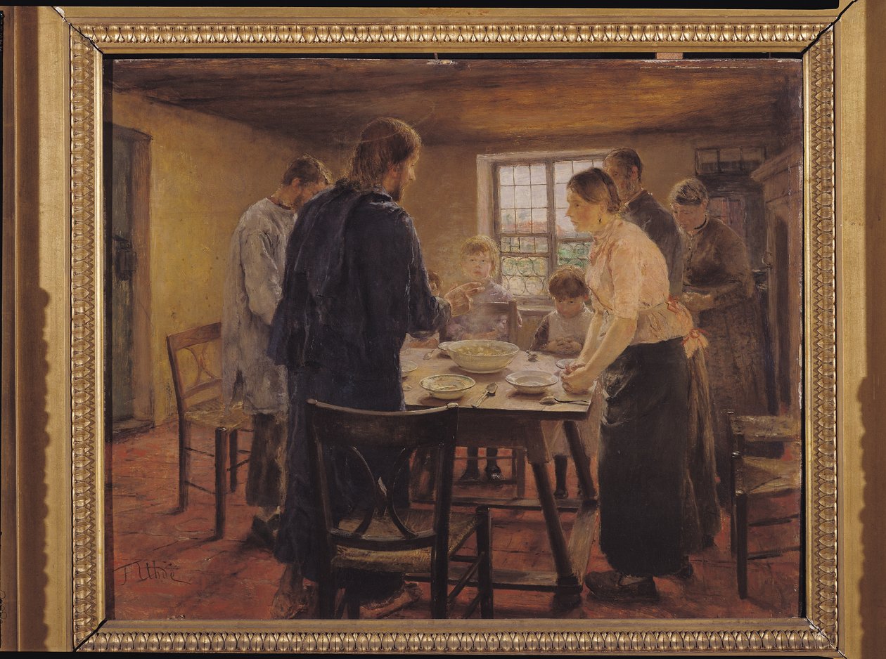 Köylülerle İsa, c.1887-88 by Fritz von Uhde