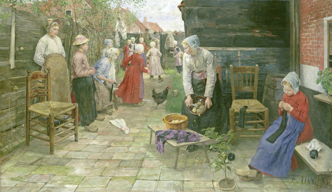Organ Öğütücü Geliyor, 1883 by Fritz von Uhde