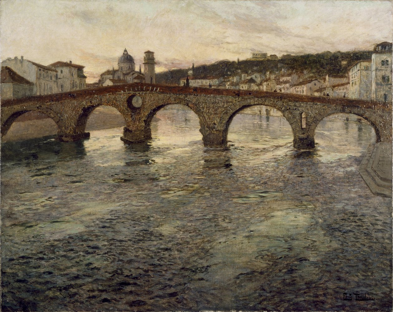 The Adige River at Verona, 1899  by Frits Thaulow