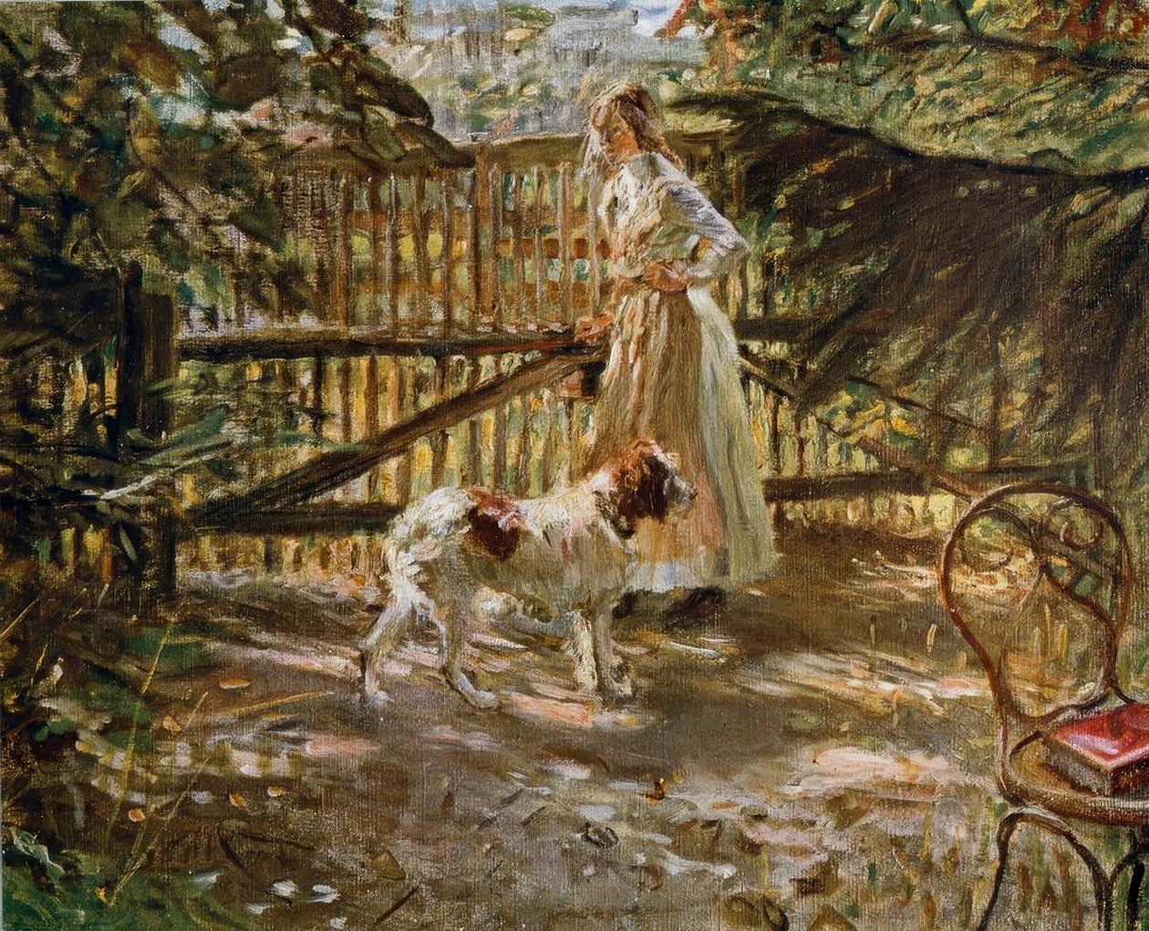 bahçe çitinde by Fritz von Uhde
