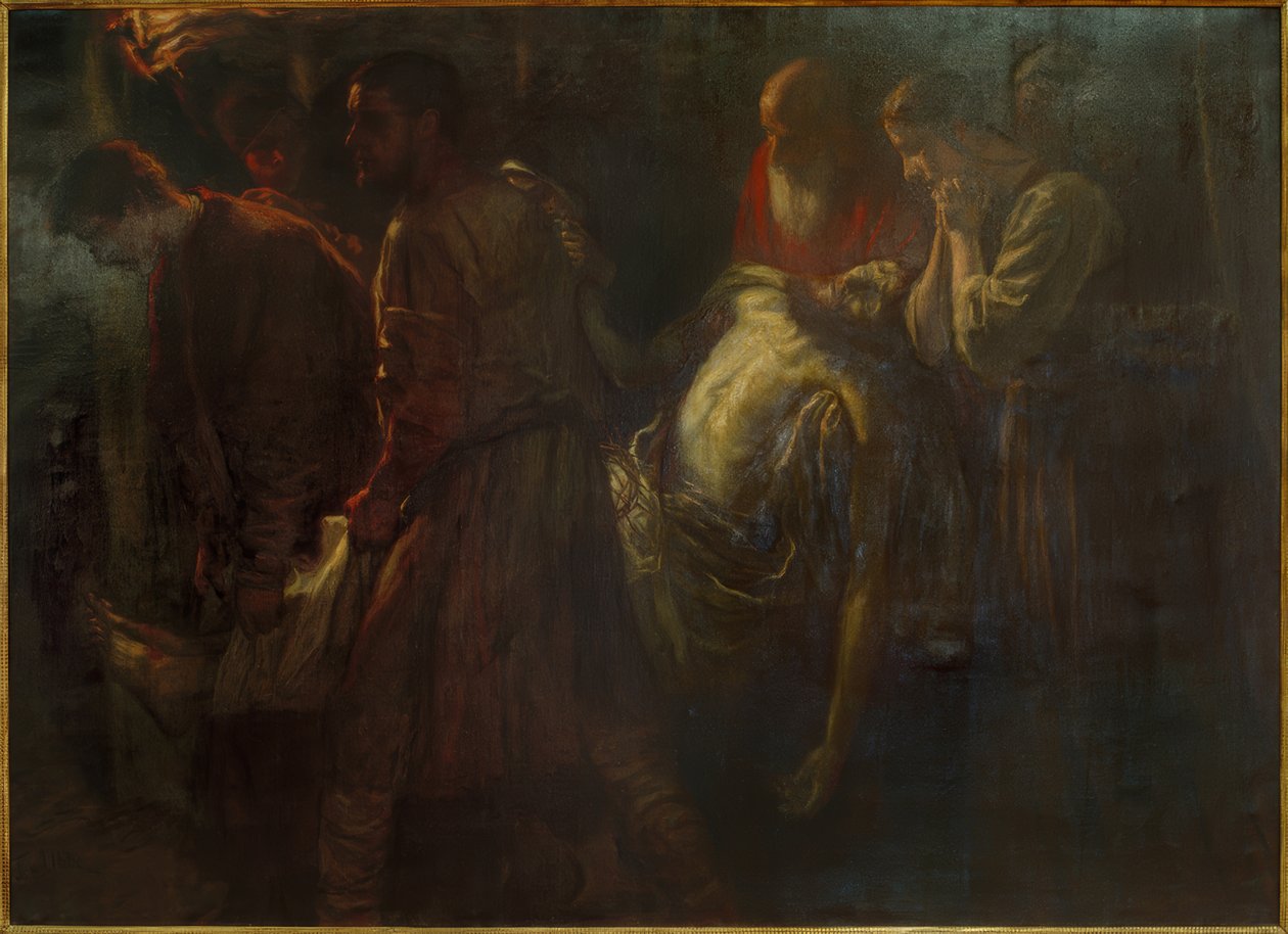 mezar taşıyan İsa by Fritz von Uhde