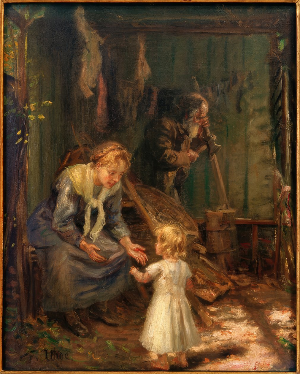 Atölyede kutsal aile by Fritz von Uhde