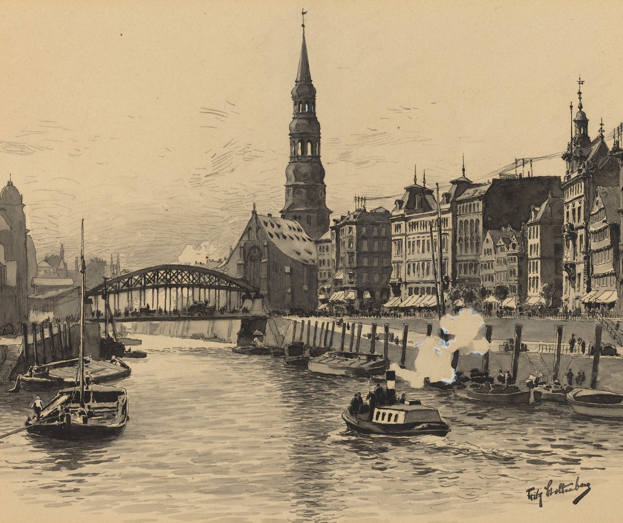 Aziz Catherine Kilisesi ile Dovenfleet by Fritz Stoltenberg