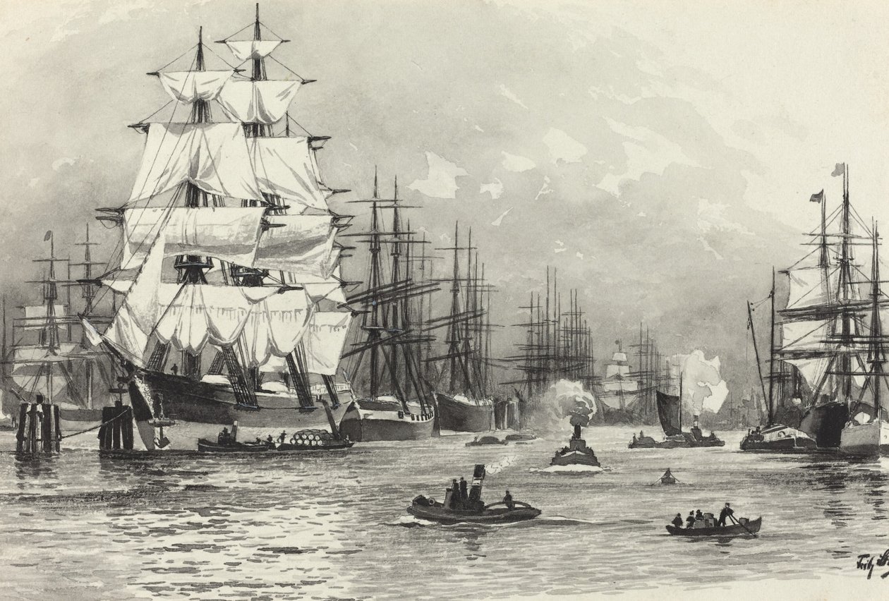 yelkenli gemi limanı by Fritz Stoltenberg