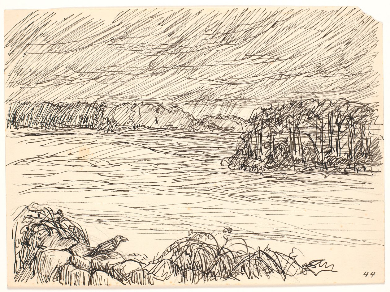 Çitin üzerindeki kuzgun by Fritz Syberg