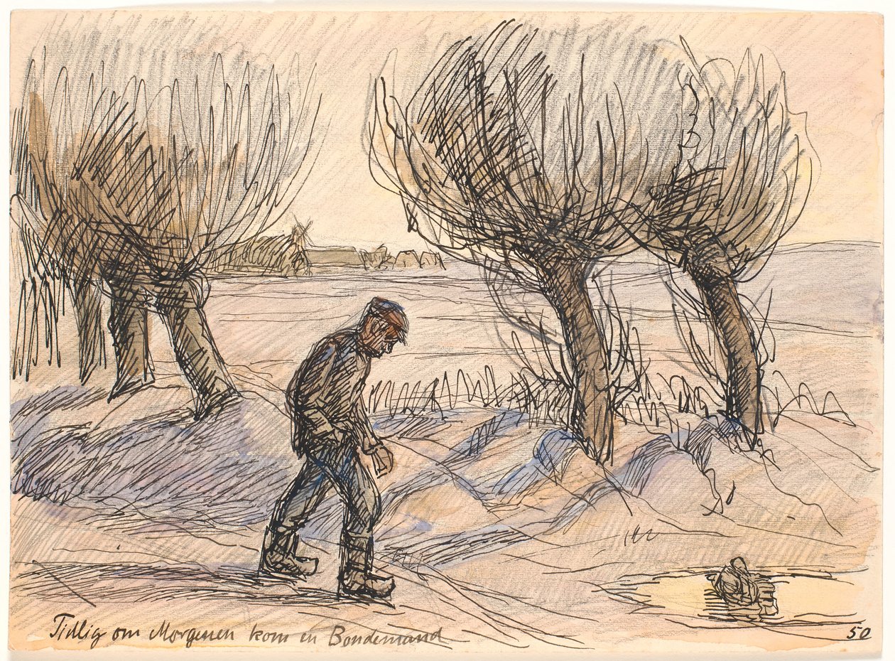 Sabah erkenden bir çiftçi geldi. by Fritz Syberg