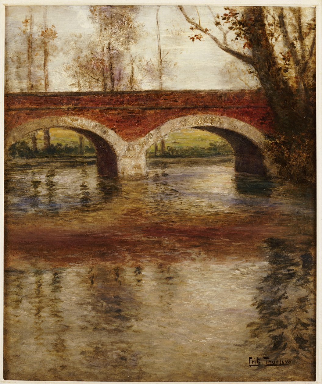 Köprülü Bir Nehir Manzarası by Frits Thaulow