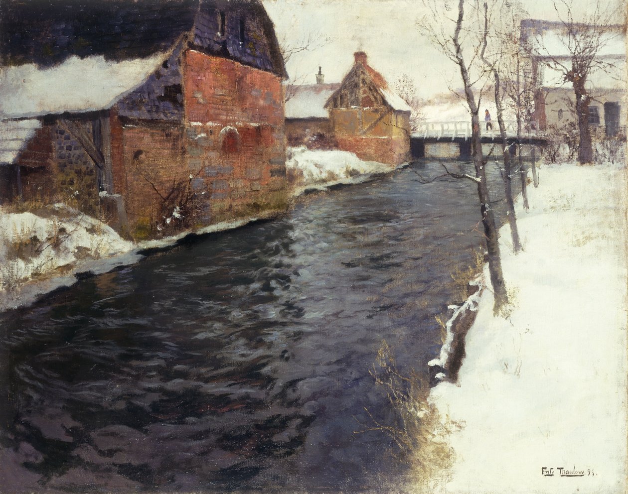 Bir Kış Nehir Manzarası, 1895 by Frits Thaulow