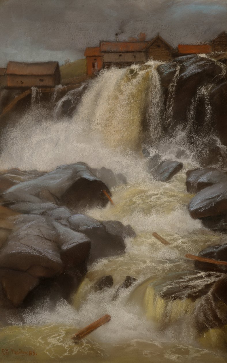 Haug düşer, Modum by Fritz Thaulow