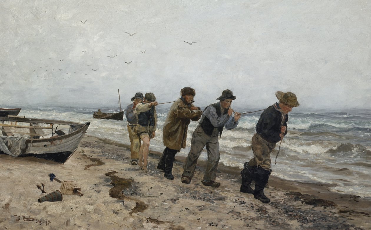 Eve dönüş balıkçıları, Skagen by Fritz Thaulow