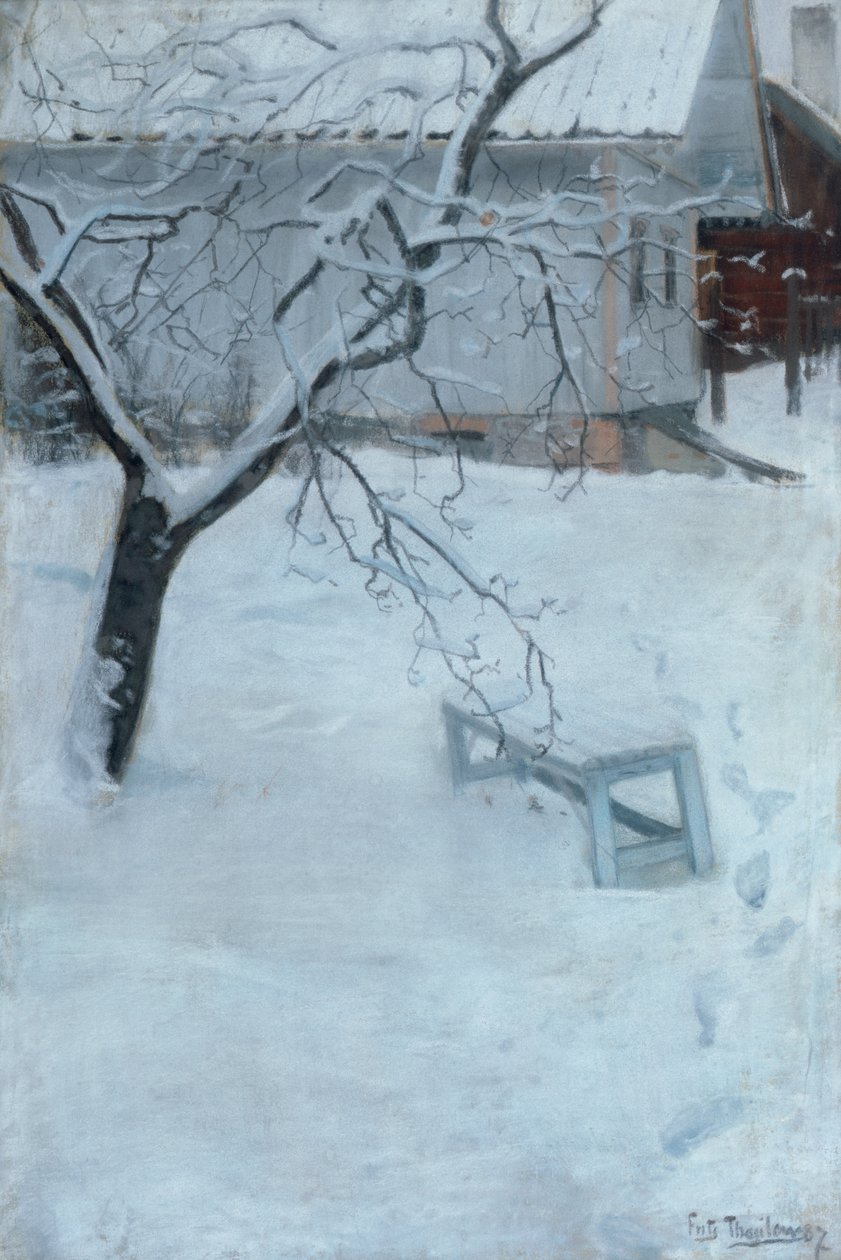 Şubat ayında (Vinderen çiftliği) by Fritz Thaulow