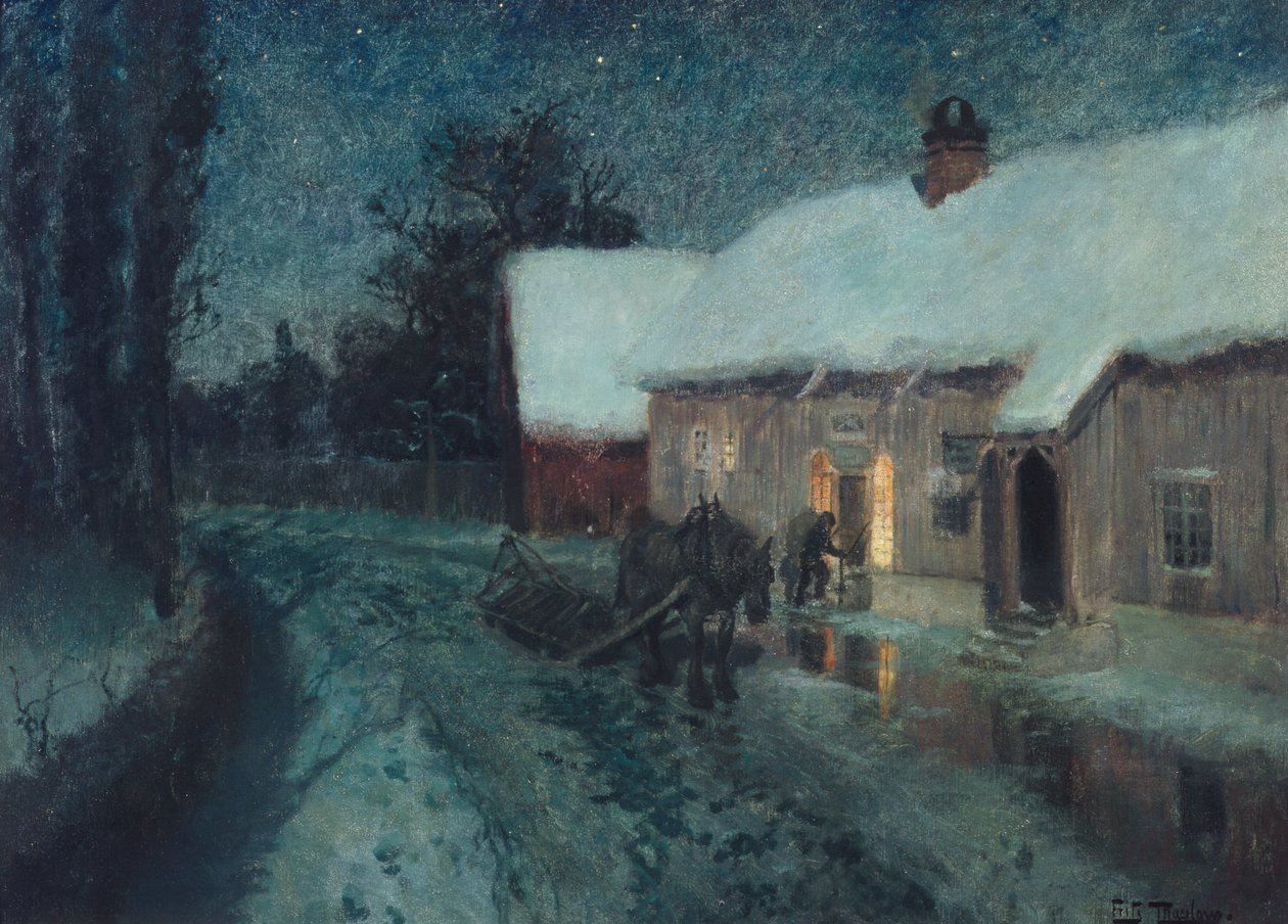 Gece, yaklaşık 1900 by Fritz Thaulow