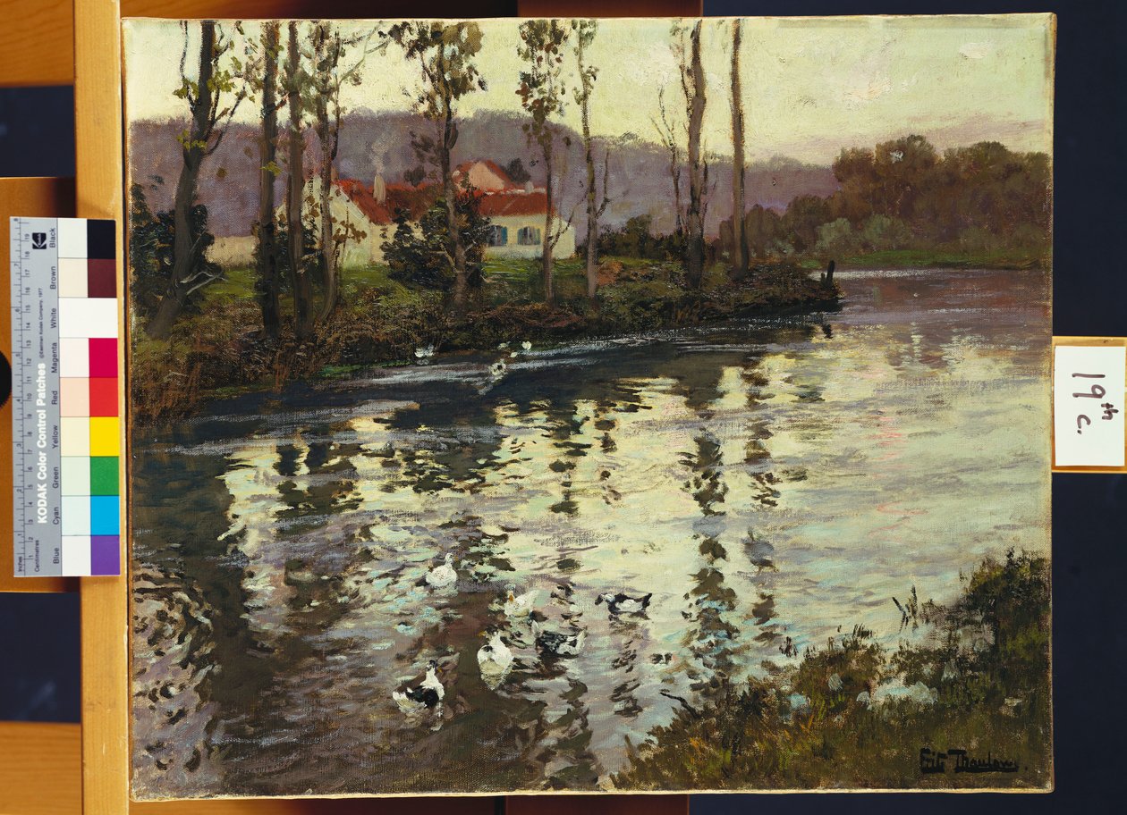 Ördekler ile Nehir Manzarası by Frits Thaulow