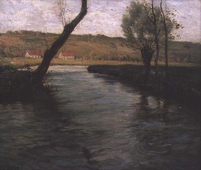 Çayırdan Geçen Dere (tuval üzerine yağlı boya) by Fritz Thaulow