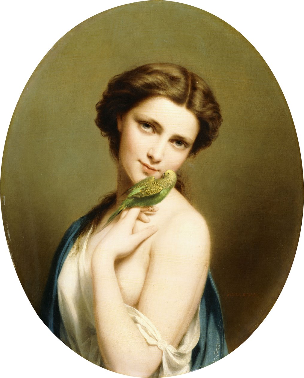 Muhabbet Kuşu ile Genç Bir Güzellik, by Fritz Zuber Buhler