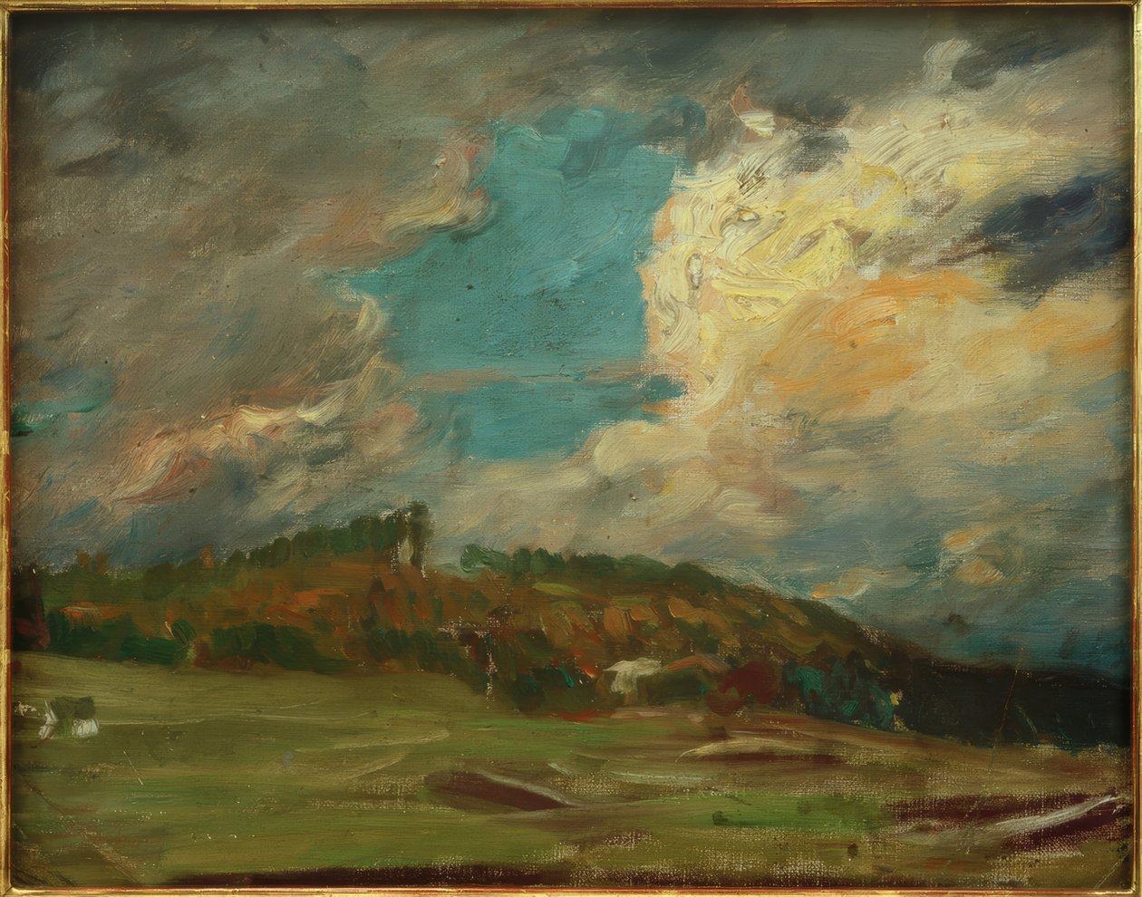 Peyzaj çalışması (bulutlu manzara) by Fritz von Uhde
