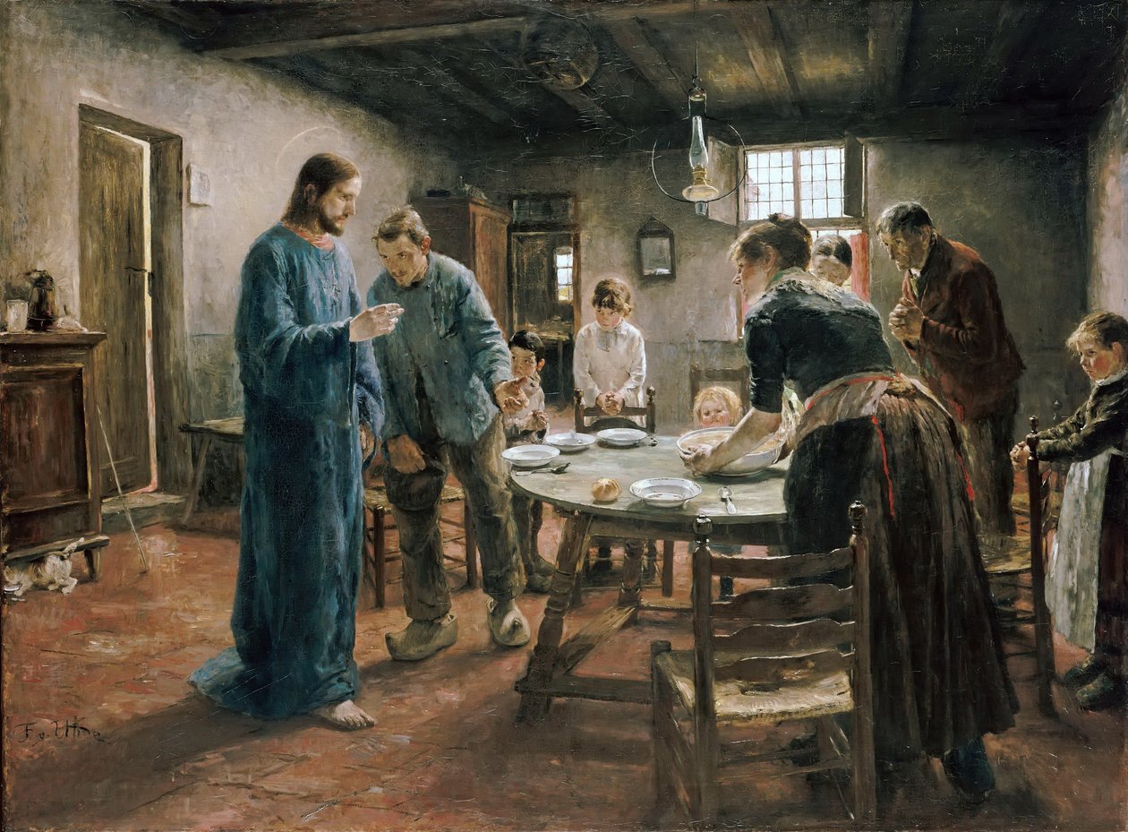 yemek vakti duası by Fritz von Uhde